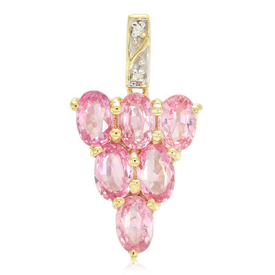 Zilveren hanger met Padparadscha saffieren