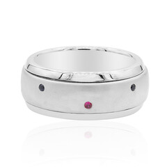 Zilveren ring met blauwe saffieren