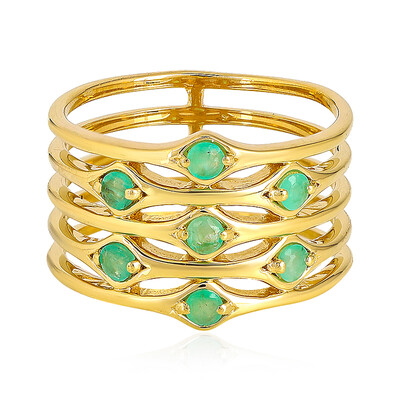 Zilveren ring met Socoto smaragden