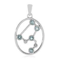 Zilveren hanger met hemel-blauwe topaasstenen