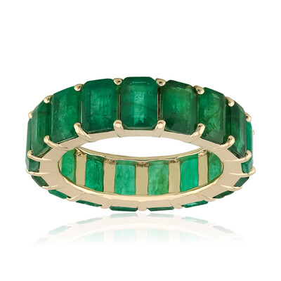 Gouden ring met Zambia-smaragdstenen