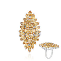 Zilveren ring met citrienstenen