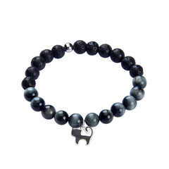 Zilveren armband met lava parels