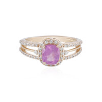 Gouden ring met een Onverhitte Luc Yen saffier (AMAYANI)