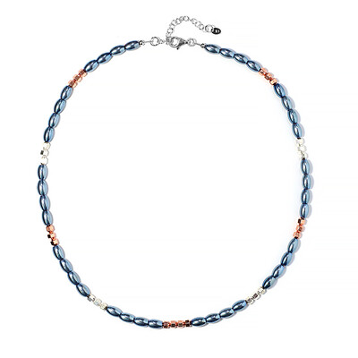 Zilveren halsketting met Royal Blue Hematieten