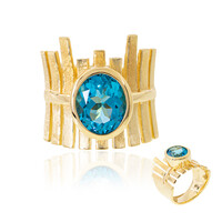 Zilveren ring met een Marambaia-topaas (de Melo)