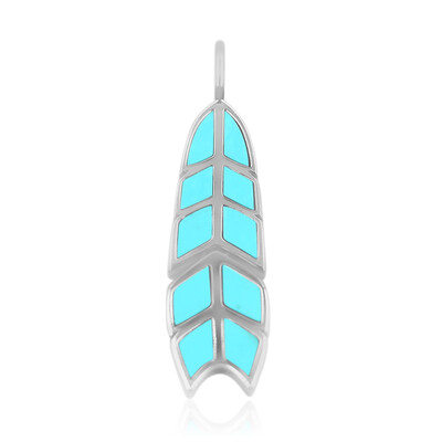 Zilveren hanger met Kingman turkooisen (Anne Bever)