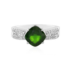 Zilveren ring met een Russische diopsied