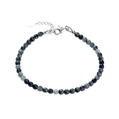 Zilveren armband met Antraciet Kwarts Kattenogen