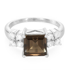 Zilveren ring met een rookkwarts