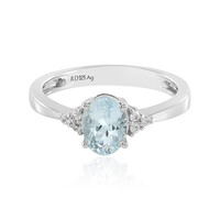 Zilveren ring met een aquamarijn