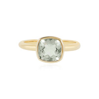 Zilveren ring met een groene amethist