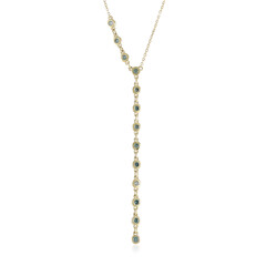 Gouden halsketting met VS1 hemel-blauwe diamanten