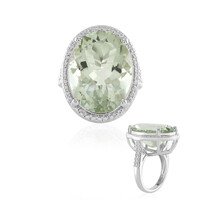 Zilveren ring met een groene amethist