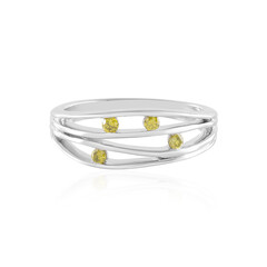 Zilveren ring met I2 Gele Diamanten
