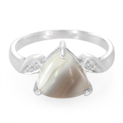 Zilveren ring met een Botswana agaat