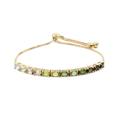 Zilveren armband met groene toermalijnen