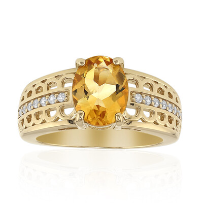 Zilveren ring met een citrien