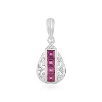 Zilveren hanger met rhodolieten