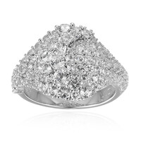 Zilveren ring met witte topaasstenen