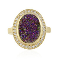 Zilveren ring met een Roze Glitter Agaat