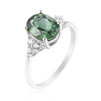 Zilveren ring met een Chroom apatiet