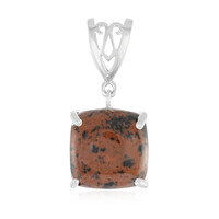 Zilveren hanger met een mahonie obsidiaan