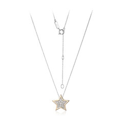 Gouden halsketting met I1 (I) Diamanten