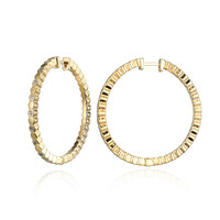 Messing oorbellen met I3 (I) Diamanten (Juwelo Style)