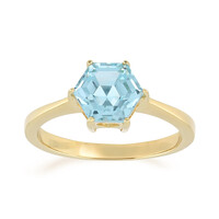 Zilveren ring met een hemel-blauwe topaas