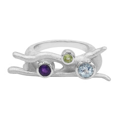 Zilveren ring met een hemel-blauwe topaas