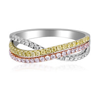 Gouden ring met I1 Roze Diamanten (CIRARI)