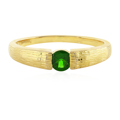Zilveren ring met een Russische diopsied