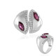 Zilveren ring met framboos rhodolieten (de Melo)