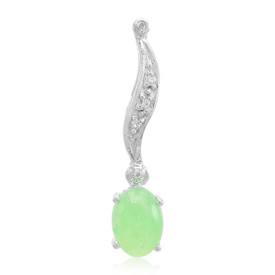 Zilveren hanger met een keizerlijk chrysopraas