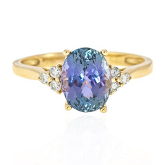 Gouden ring met een Onverhitte Tanzaniet (CIRARI)