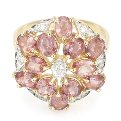 Gouden ring met Onverhitte Padparadscha Saffieren (AMAYANI)