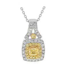 Gouden halsketting met een gele SI2 diamant (CIRARI)