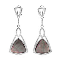 Zilveren oorbellen met parelmoer (Dallas Prince Designs)