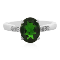 Zilveren ring met een Russische diopsied