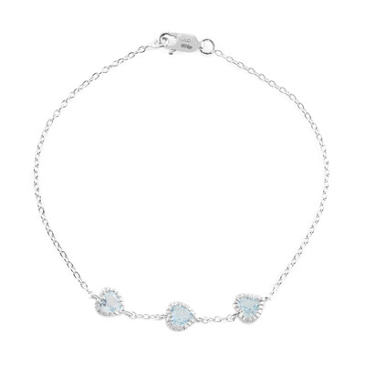 Zilveren armband met hemel-blauwe topaasstenen