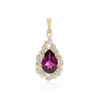 Gouden hanger met een magenta granaat (SUHANA)