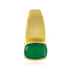 Zilveren hanger met een Groene onyx