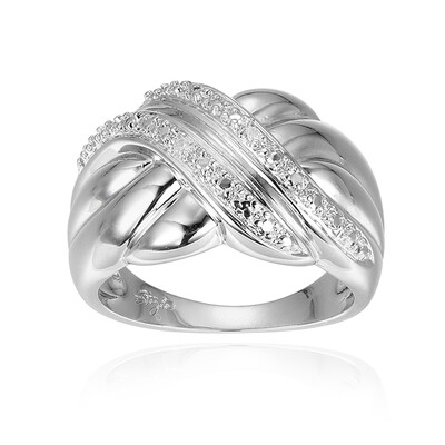 Messing ring met I3 (I) Diamanten (Juwelo Style)