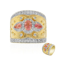 Zilveren ring met een Padparadscha saffier (Dallas Prince Designs)