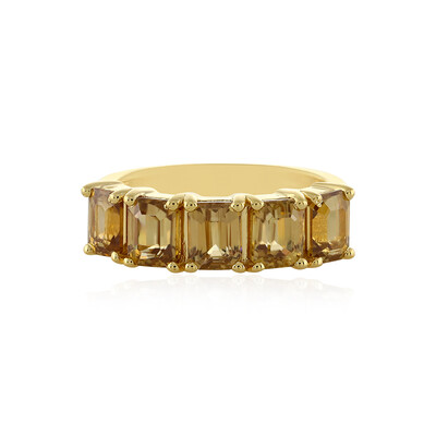 Zilveren ring met Gele Zirkonen