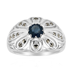 Zilveren ring met een blauwe saffier (Annette classic)