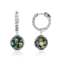Zilveren oorbellen met Abalone schelpen (Dallas Prince Designs)