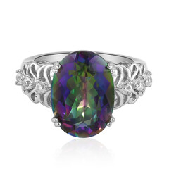 Zilveren ring met een mystieke kwarts