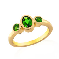 Zilveren ring met een Russische diopsied